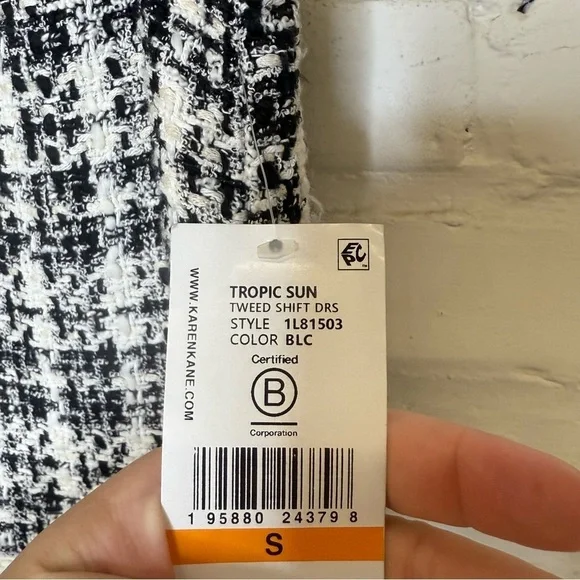 NWT Karen Kane Tweed Black and White Shift Dress Small - Picture 6 of 8